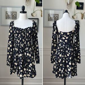 ASOS Collusion Floral Printed Shirred Skater Dress 8